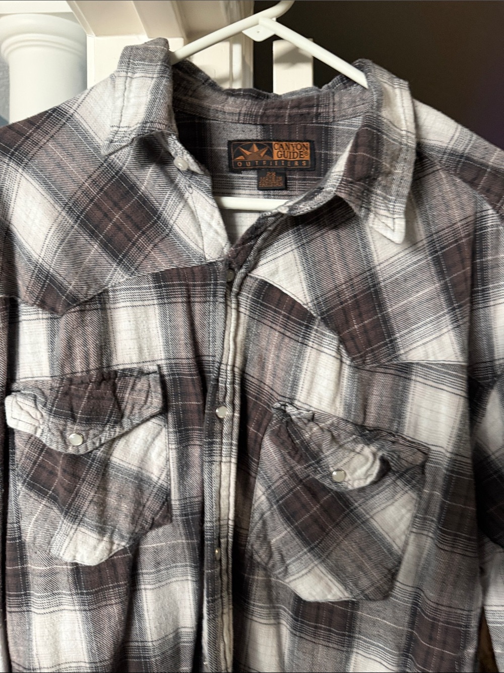 Canyon Guide Men's Brown Plaid Button-Front Shirt